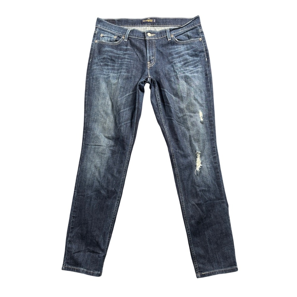 Levi's 524 Too Superlow Y2K Distressed Slimโ Jeans Womens 13M Dark Wash